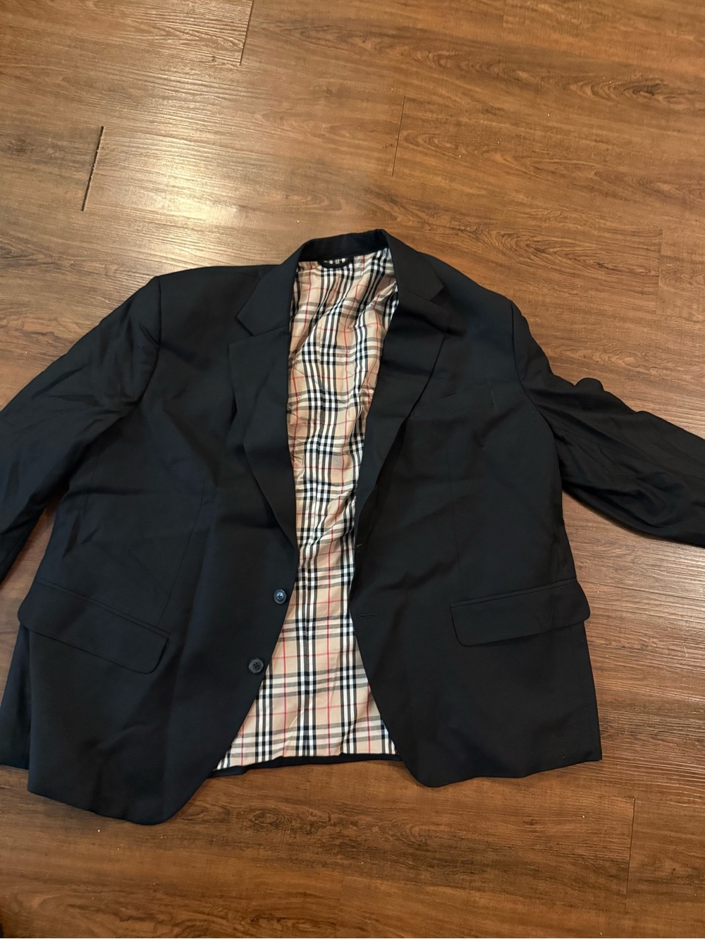 Burberry Classic Black Men's Blazer with Plaid Lining (R3PLICA) SuperHighQuality